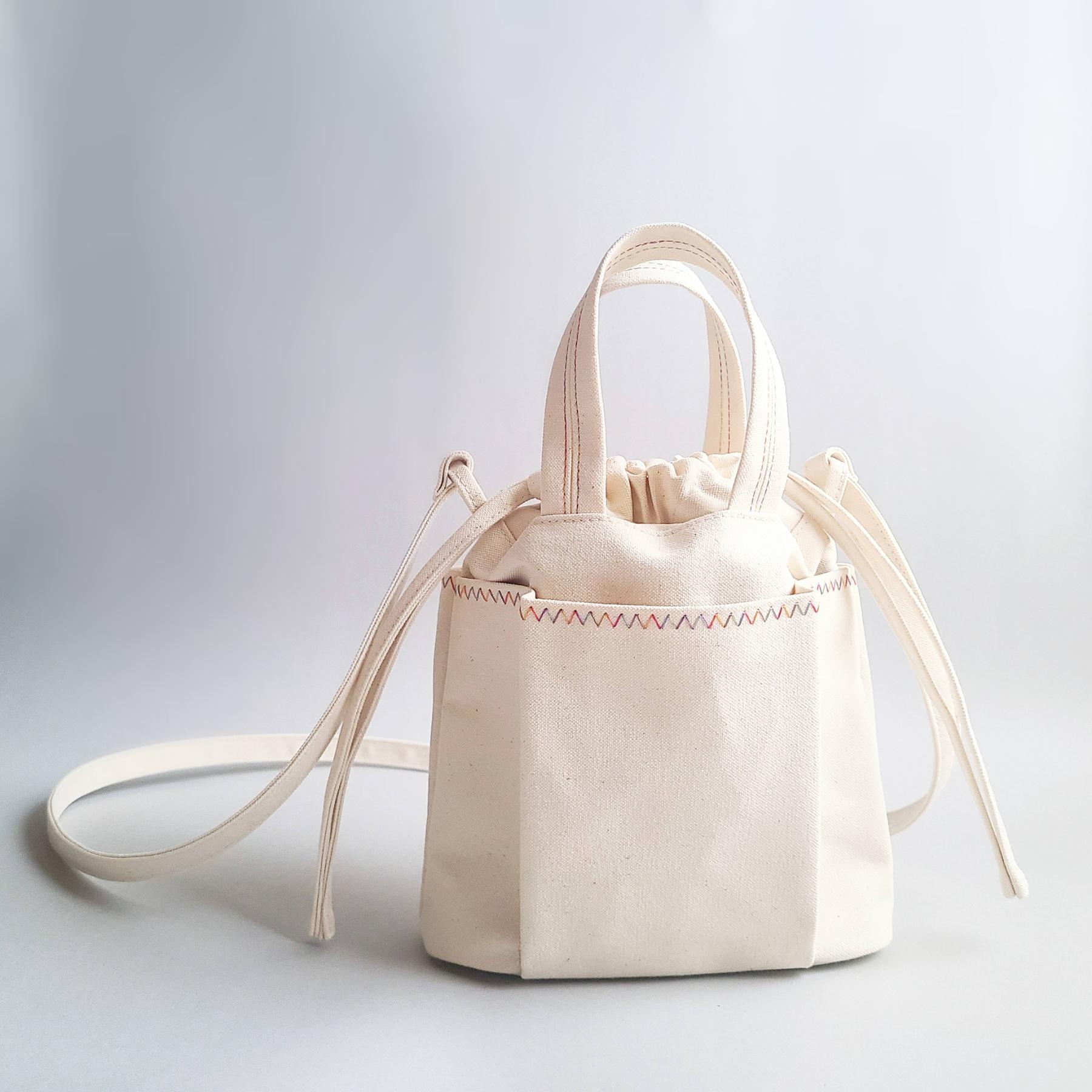 【ジグザグステッチ】巾着ポシェット